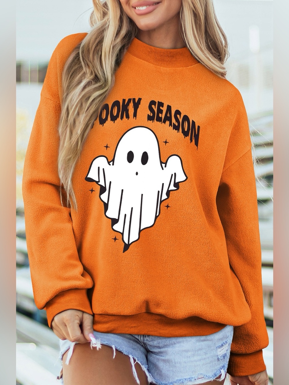 Spooky Season Mock Neck Reversible Halloween Sweatshirt